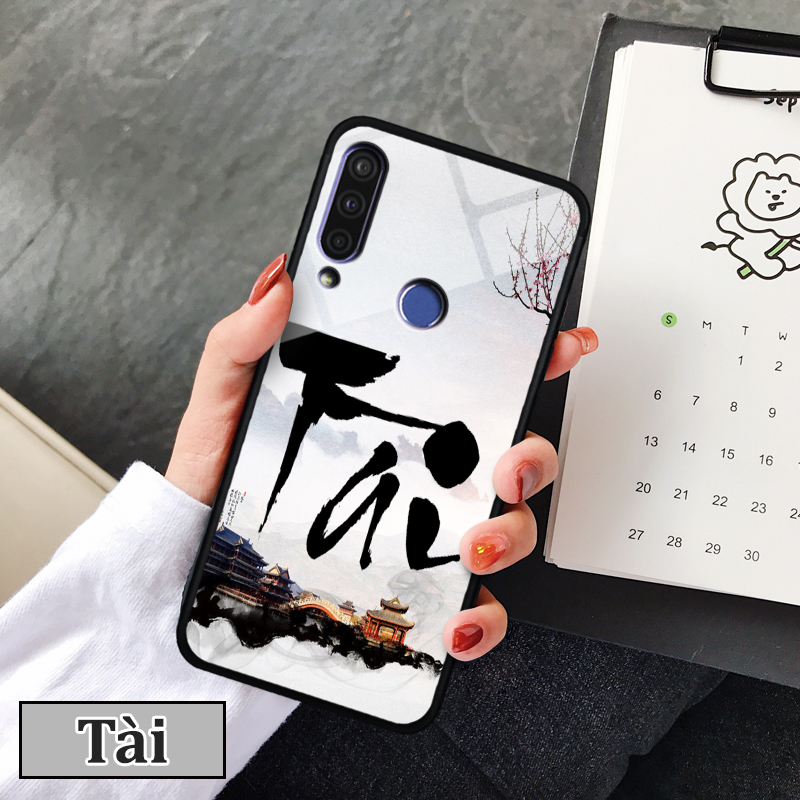 Ốp lưng kính vsmart joy 3 in 3d hình chữ thư pháp