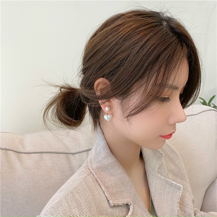 Bông tai nữ hạt cườm trái tim REI111