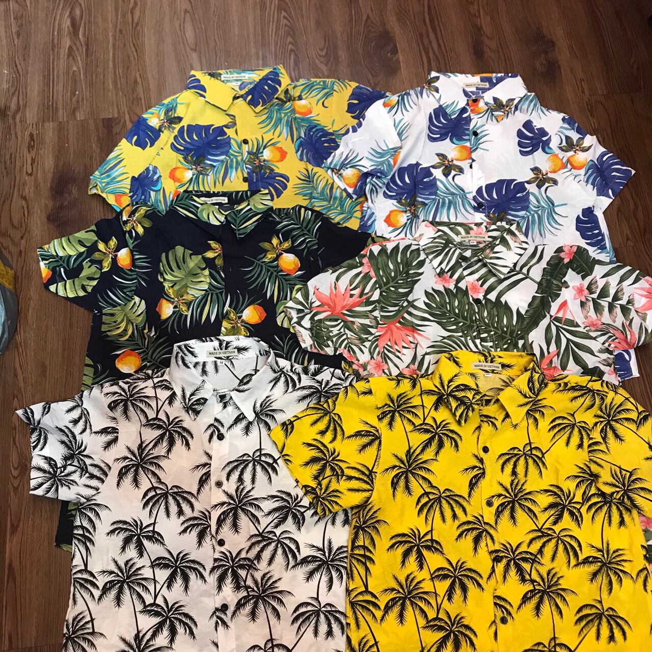 [HCM]Áo sơ mi hawaii hoa lá cây - ALC03