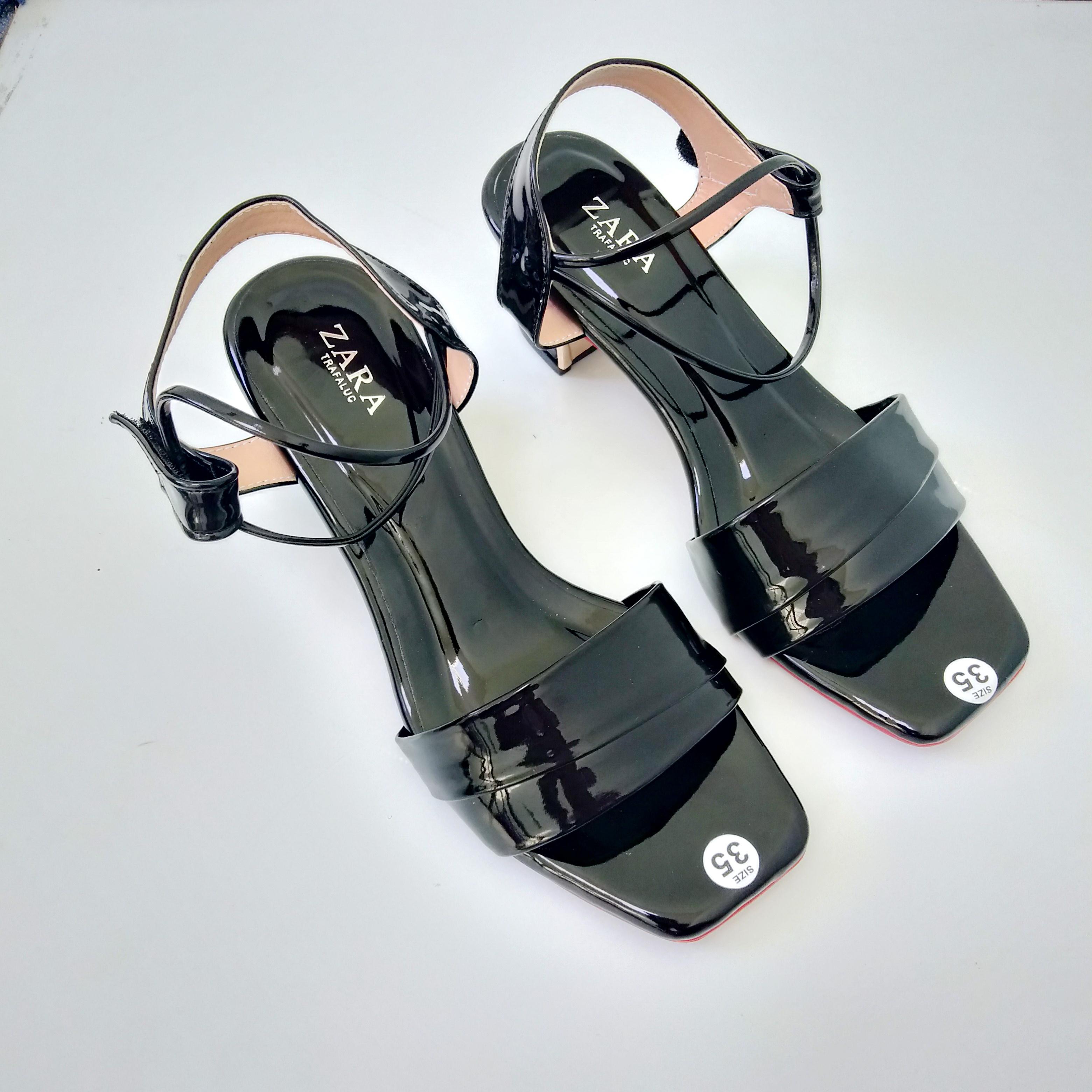 [HCM]Giày sandal gót bọc 5 phân quai xếp - hình thật