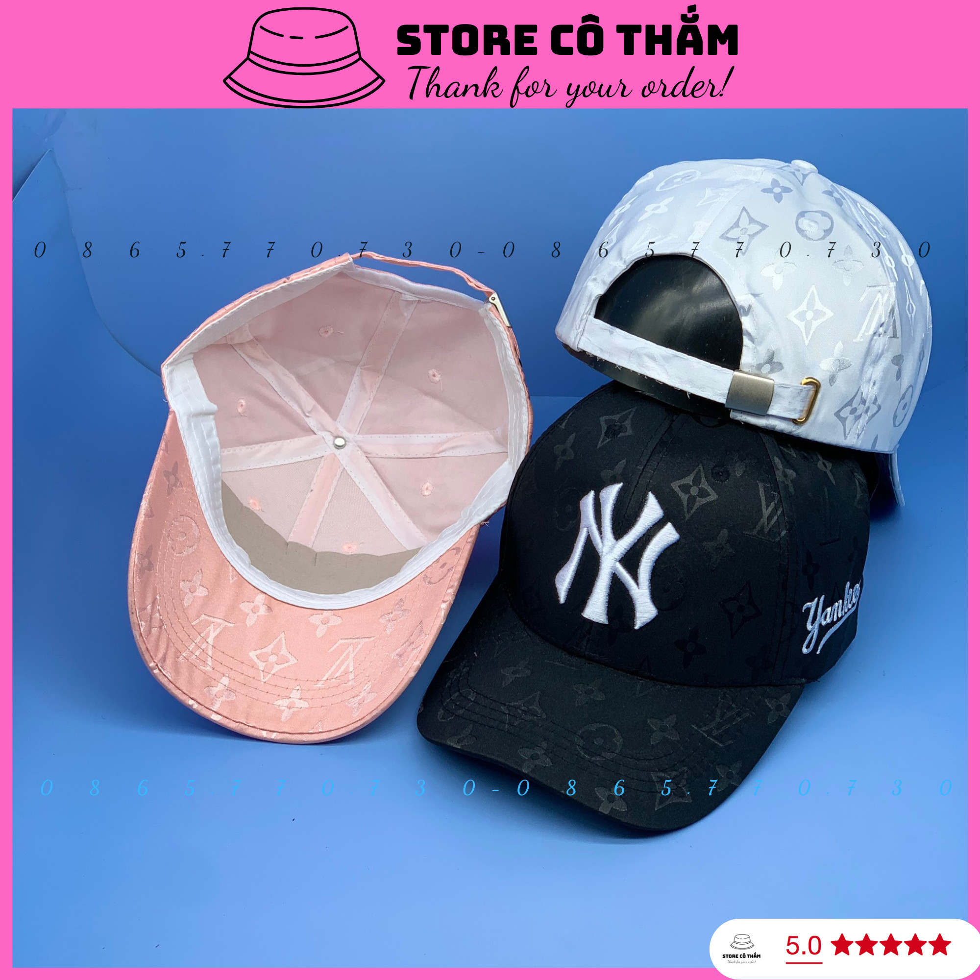 MŨ BUCKET LOGO NY-LA HỌA TIẾT SỌC DƯA TRẮNG PHỐI ĐEN THỜI TRANG, NÓN BO TRÒN CỤP UNISEX NAM NỮ - SOTRE CÔ THẮM