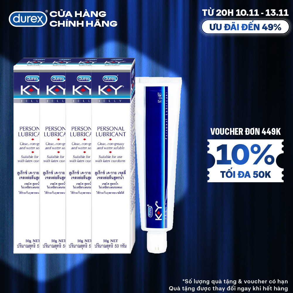 Combo 4 ɡel bôi trơn Durex K-Y Jelly 50g ( KY Jelly)
