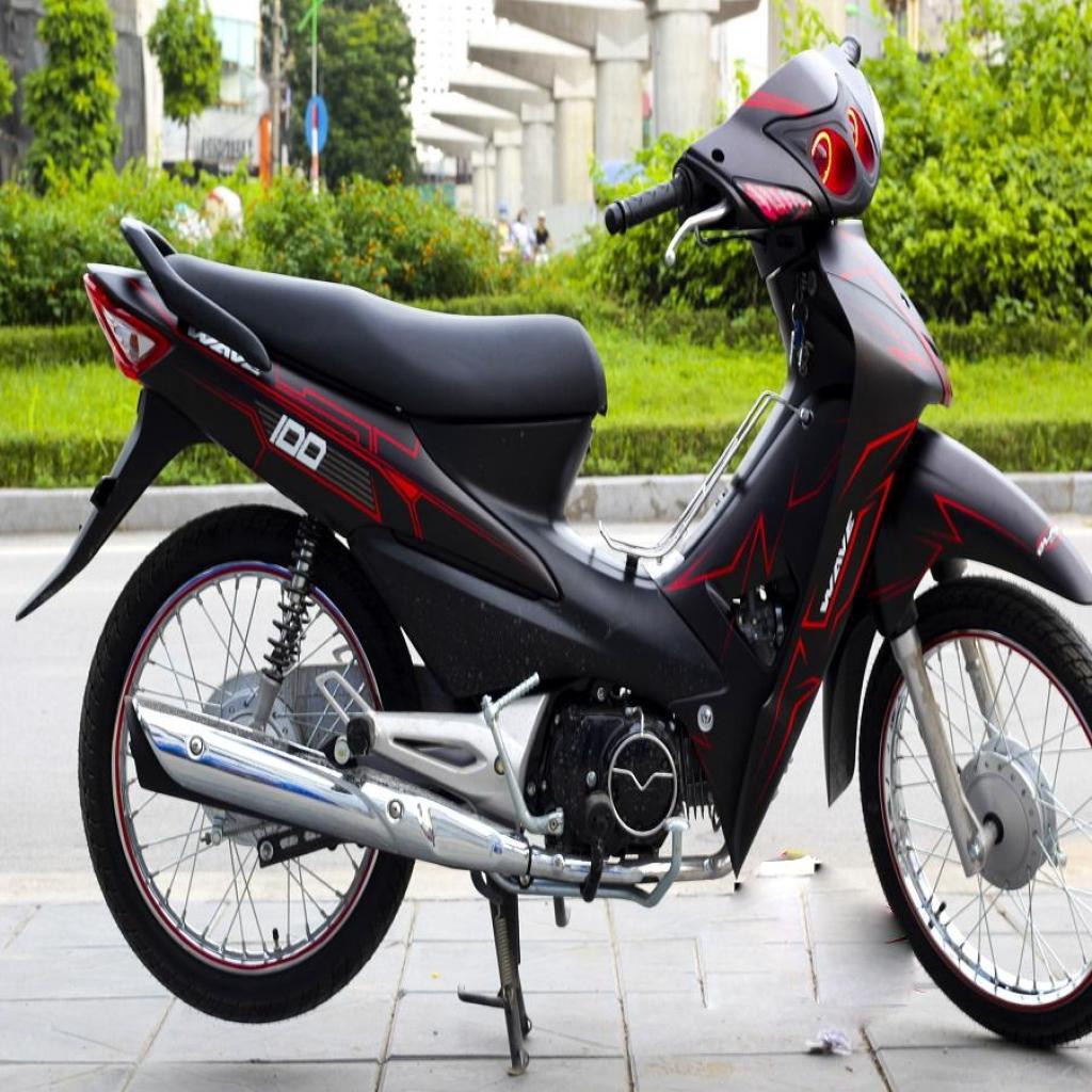 Tem trùm wave a 100 đen chỉ đỏ ( đời 2006-2016) -team trùm decal xe máy wave a 100 đen chỉ đỏ ( đời 2006-2016)