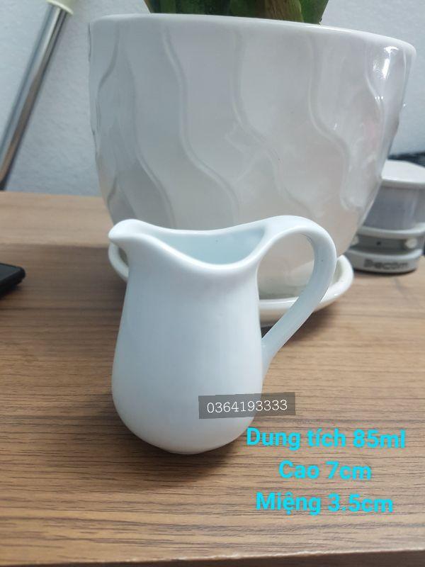 Ly rót sữa sứ trắng 75ml cỡ trung