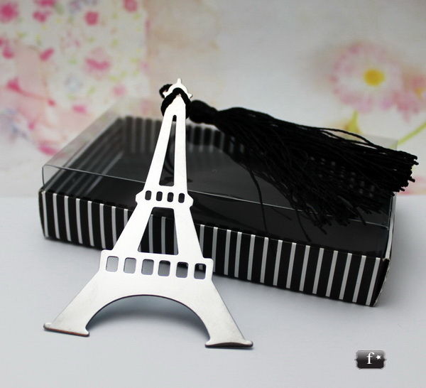 Đánh Dấu Sách Kim Loại Mỏng Bookmark Có Hộp Làm Quà Tặng Hình Tháp Eiffel Dễ Thương
