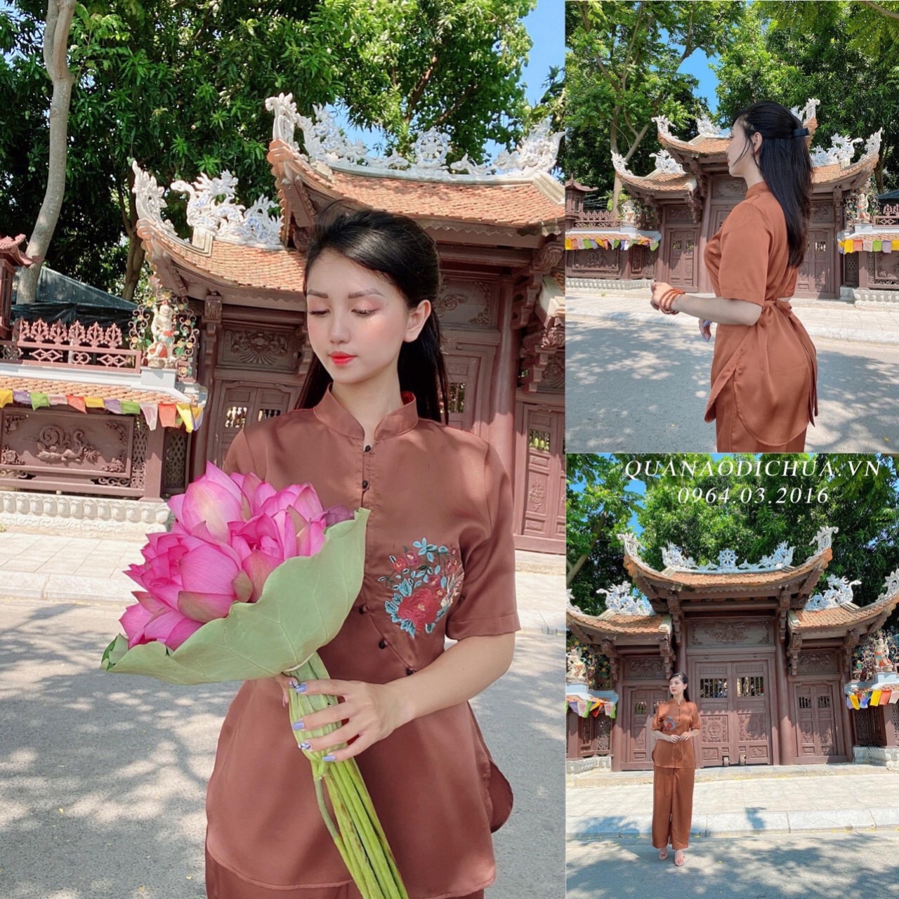 Bộ phật tử đi chùa chất siêu đẹp