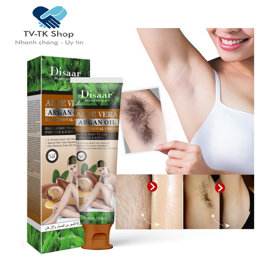 Kem tẩy lông nách đùi dưới cánh tay đùi chiết xuất dầu argan disaar 100ml - mẫu mới