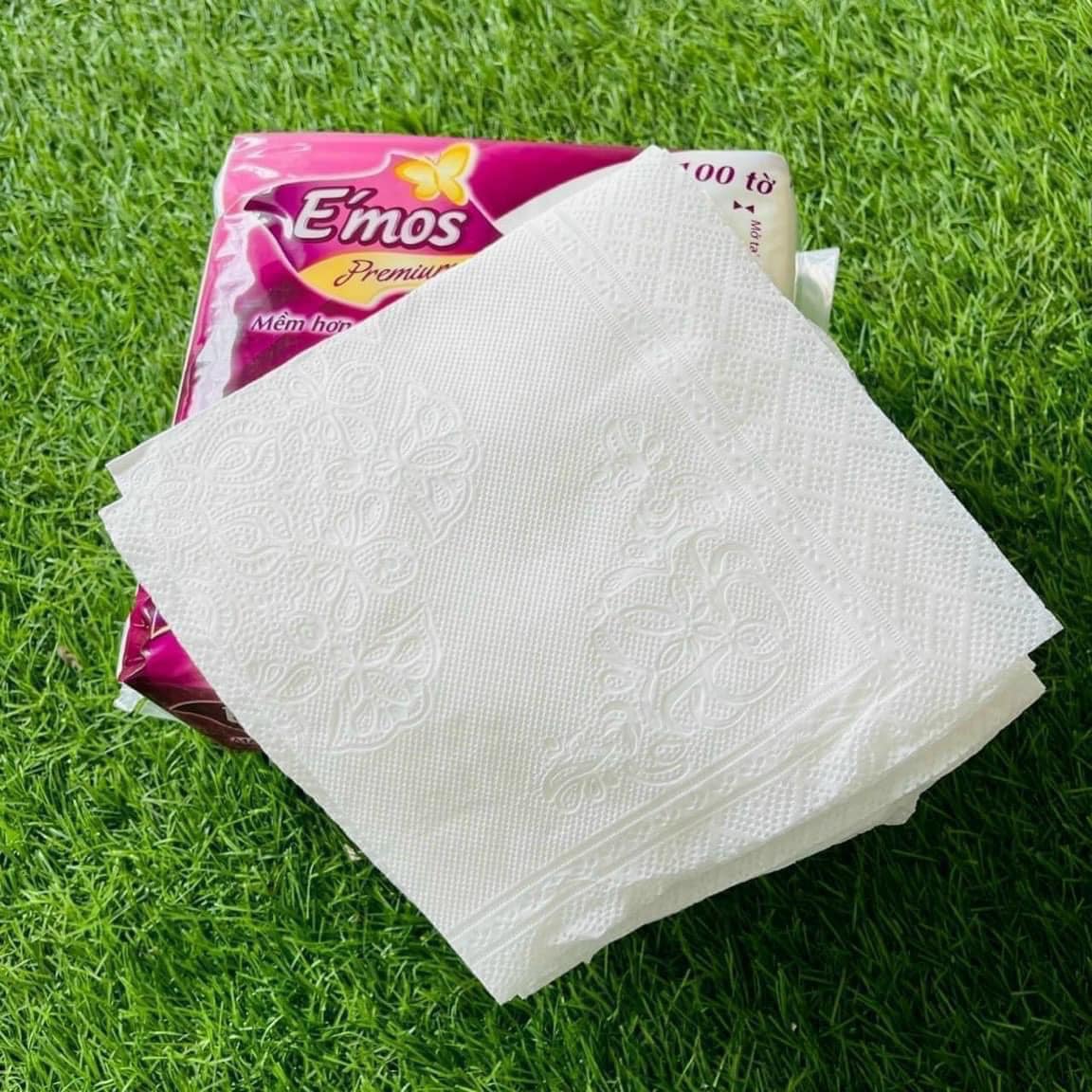 Khăn giấy ăn cao cấp E'mos Premium 100 tờ
