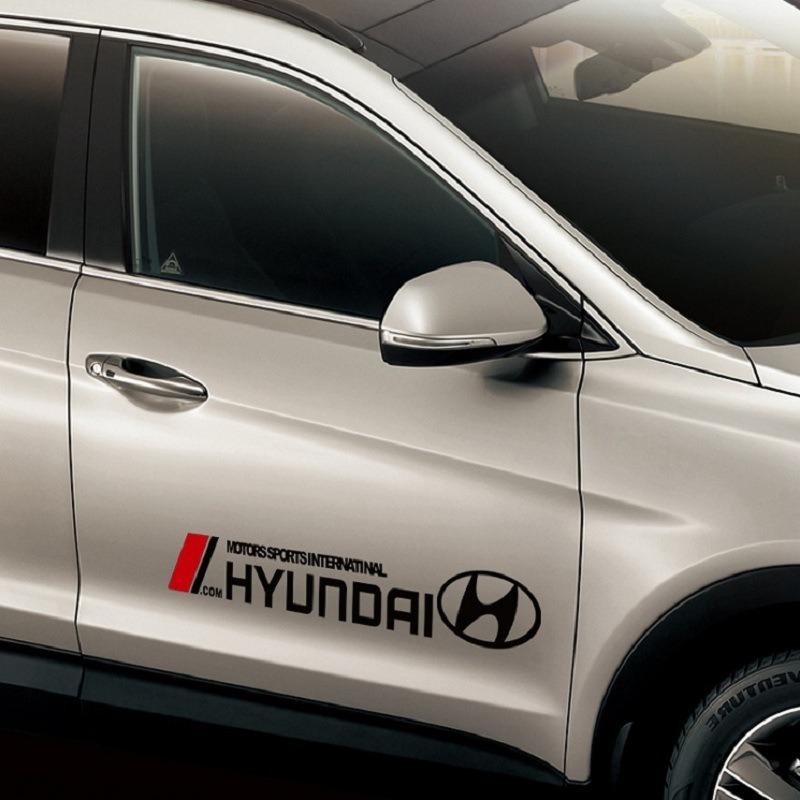 Bộ Tem HYUNDAI Phản Quang Dán Thân xe ô tô ( giá bán 2 tem )