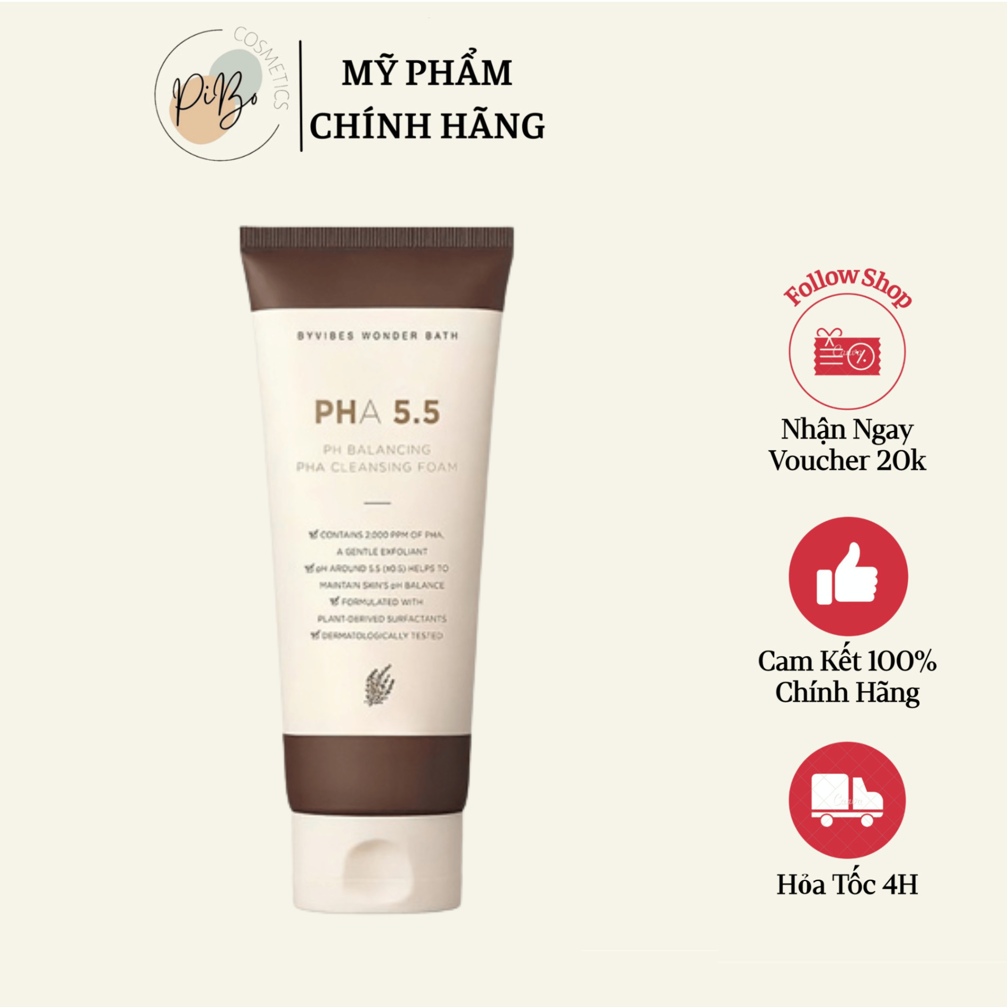 Sữa Rửa Mặt Byvibes Wonder Bath PHA 5.5 130ml