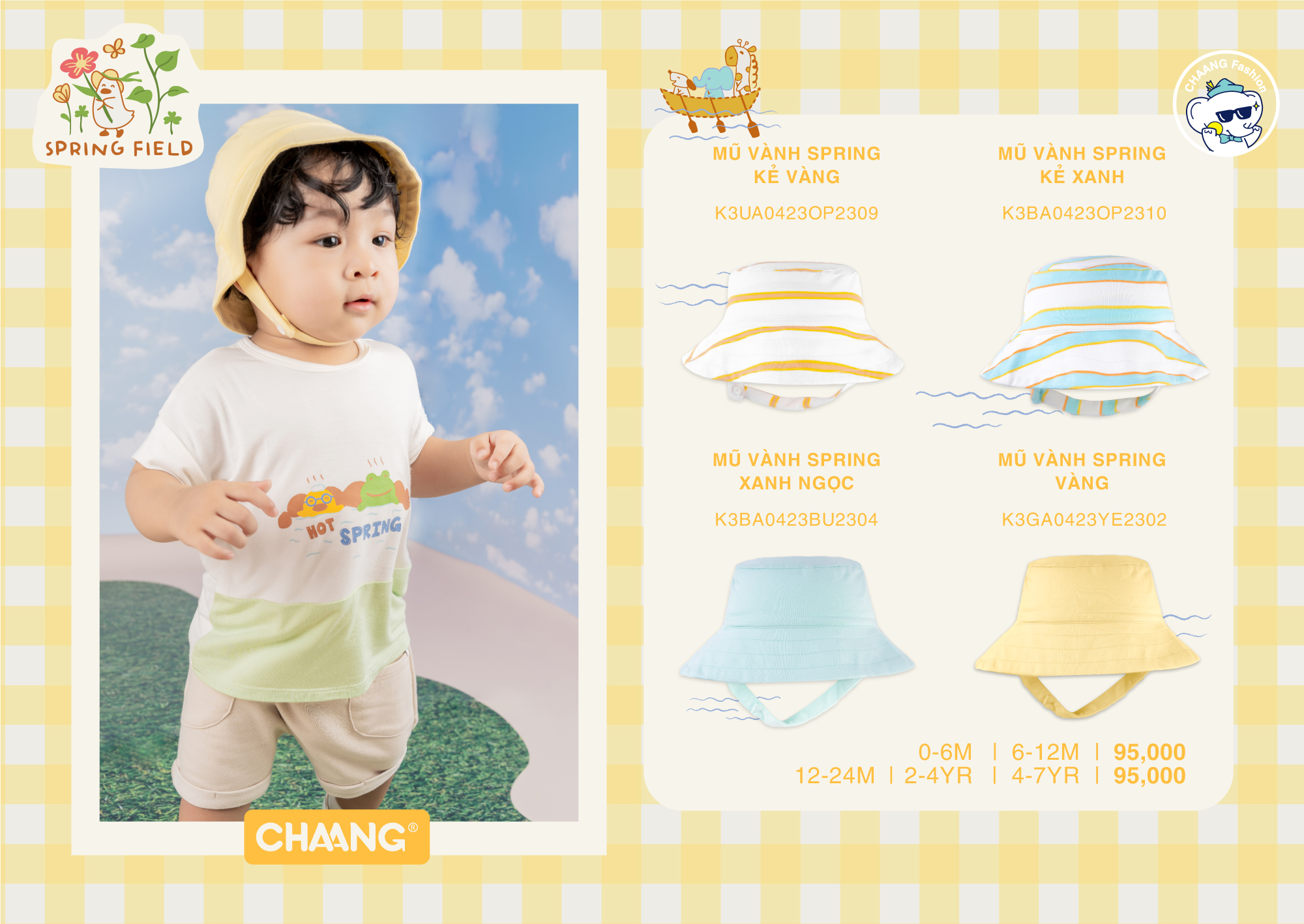 [CHAANG] Mũ vành cho bé trai Spring Chaang