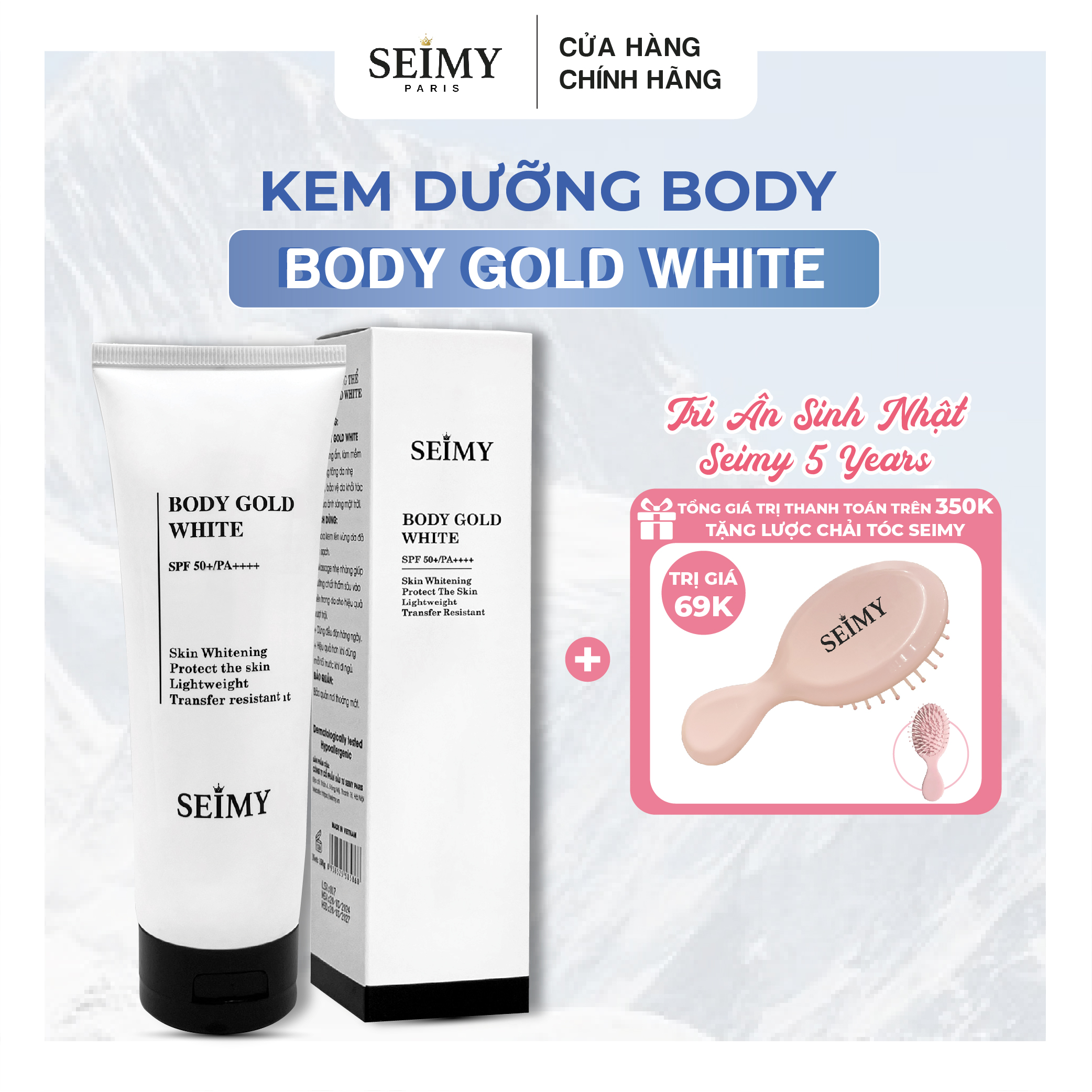 Kem Body Seimy - Body Gold White 150g