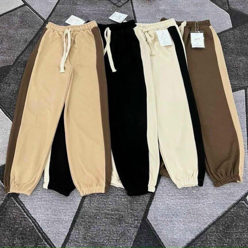 Quần jogger nhung phối màu