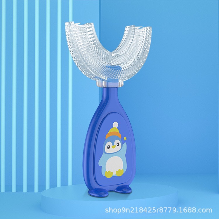Combo 2 món bàn chải chữ U cho bé và kem đánh răng cho bé vị trái cây nuốt được an toàn cho bé từ 2 đến 12 tuổi