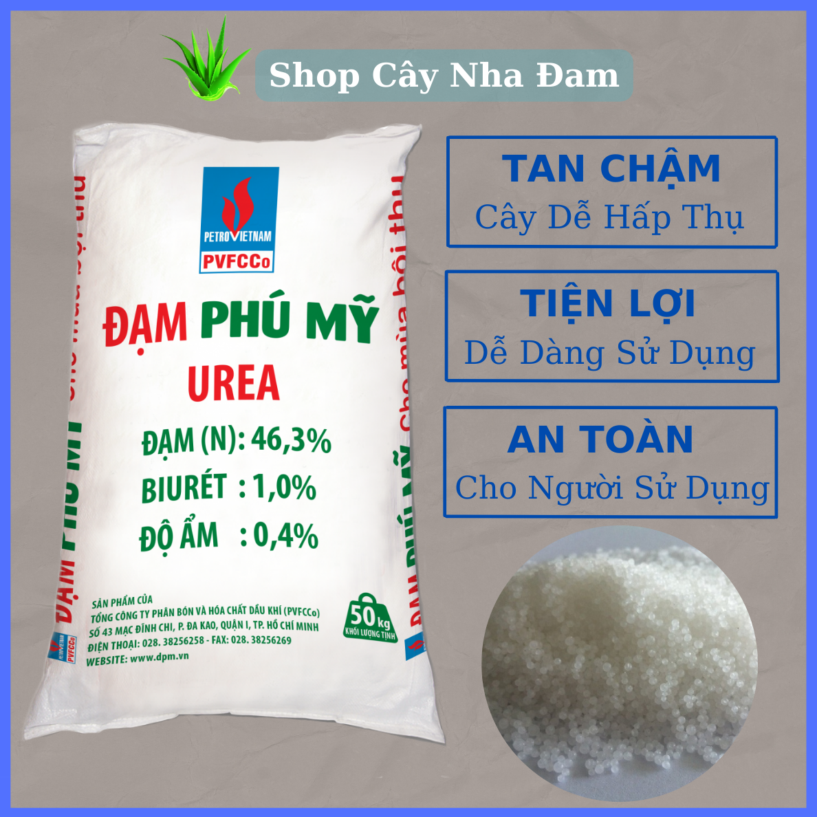 Phân Đạm Ure Chuyên Rau Màu Hoa Cây Cảnh (1kg)