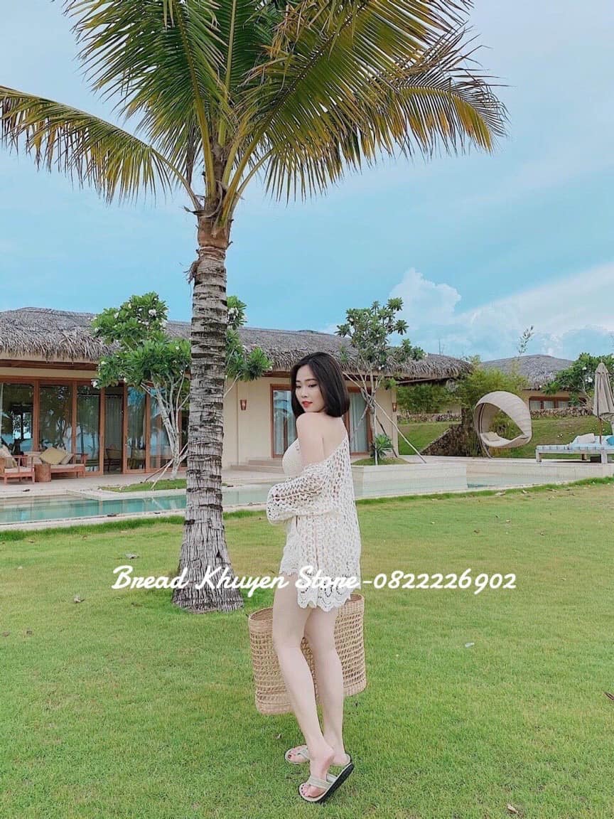Set bikini ren hoa đi biển HS01
