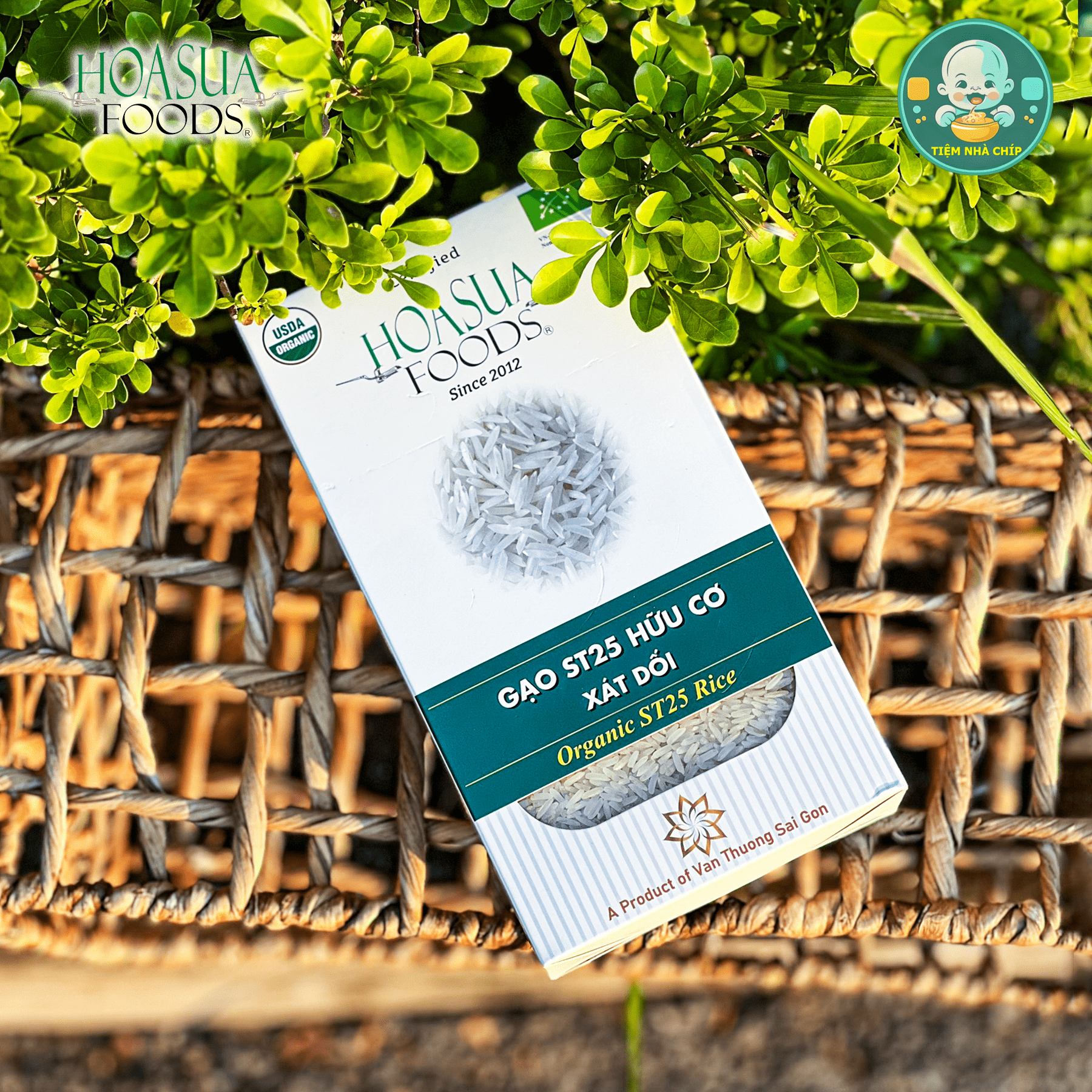 Gạo hữu cơ ST25 xát dối Hoa Sữa 1kg