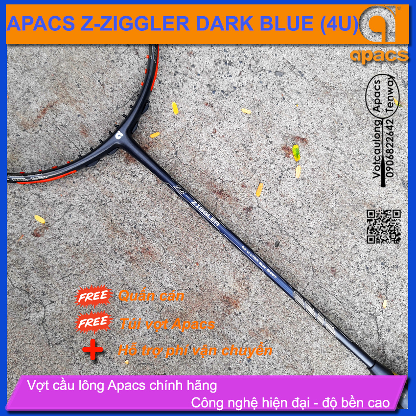 HCMVợt cầu lông Apacs Ziggler Z-Ziggler 6.4mm Dark Blue - 4U Vợt thân đũa