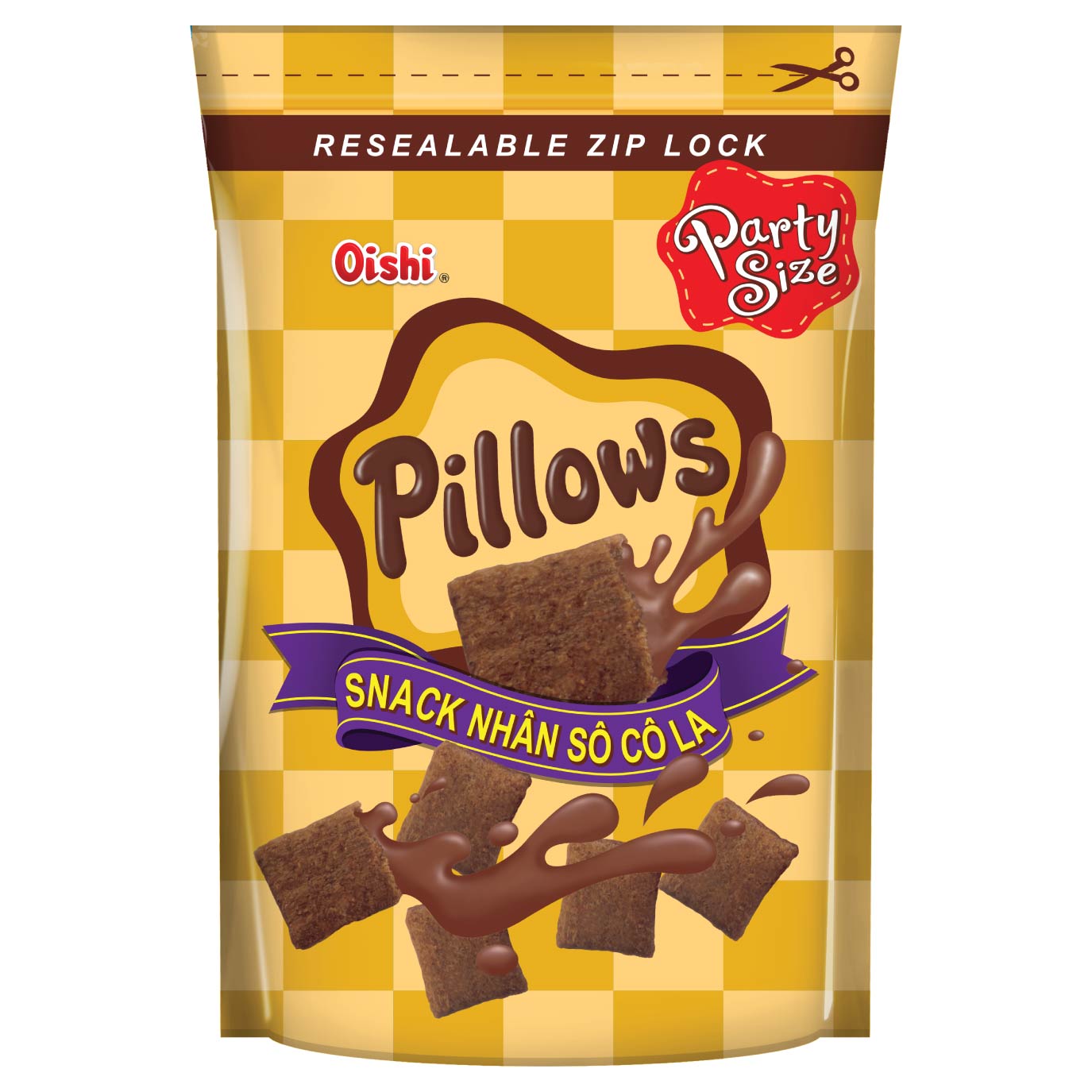 Combo 20 gói Oishi Snack Nhân Vị Socola Pillows (80g/gói)