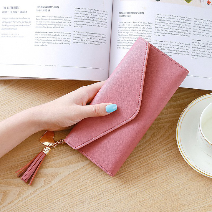 Ví Nữ Mini Dài Cầm Tay Tua Rua Dễ Thương Giá Rẻ Phong Cách Hàn Quốc TVI105 (8 màu)