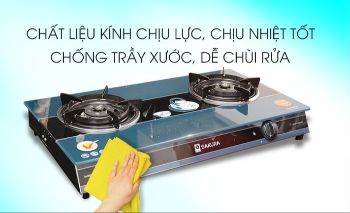 Bếp gas đôi tiết kiệm ga NAGASAKI NK-686G Mới 100% Kính cường lực, Đầu đốt đồng thau - Bảo Hành 12 THÁNG