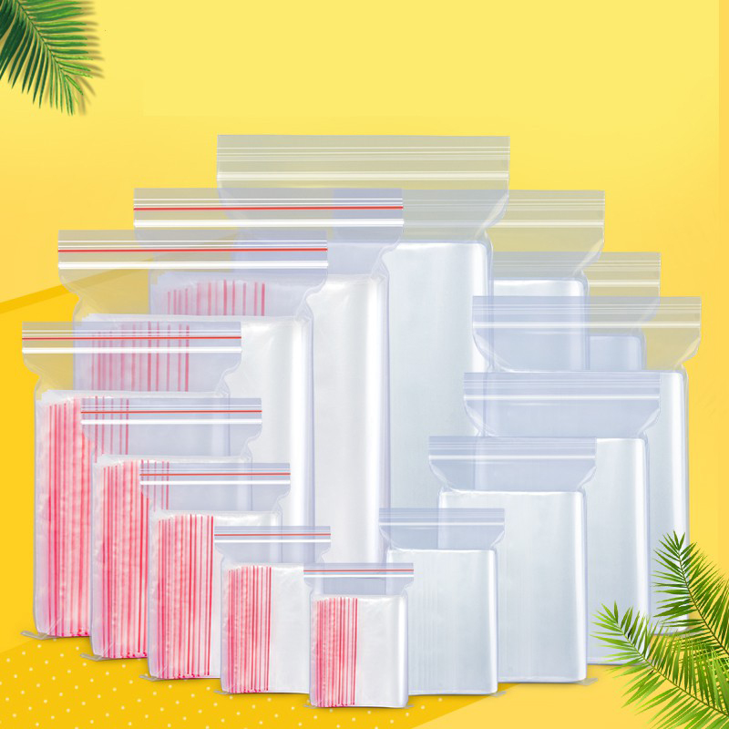 100g Túi zip chỉ đỏ ( túi zip viền đỏ ) đủ size từ 1 đến 10