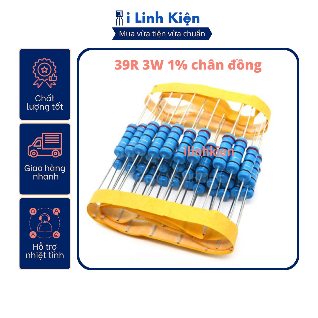 Điện trở vạch 3w 39r 1% chân đồng