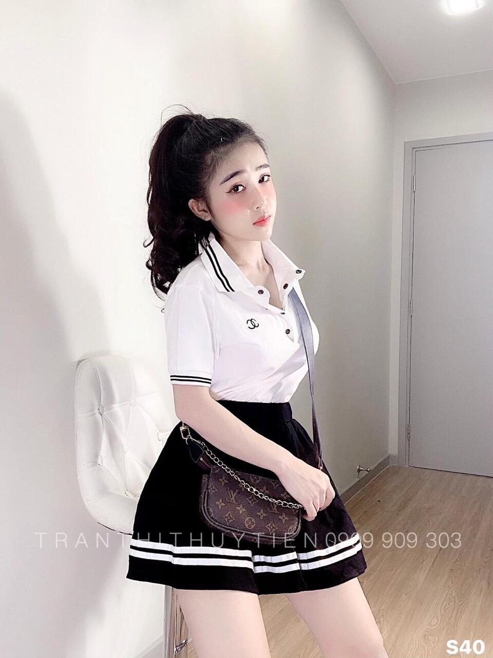 Sét váy coton viền lai váy-QH