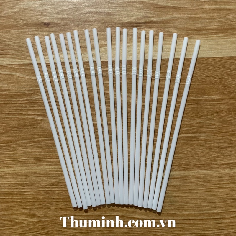 Ống Hút Trắng Cong Gập Đầu Bịch 70 Cái