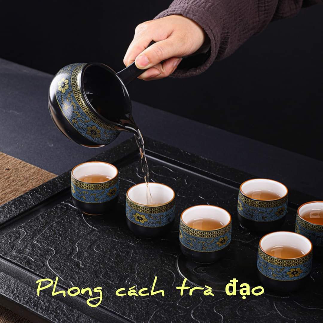Bộ ấm trà hắc tử sa cao cấp 8 chén