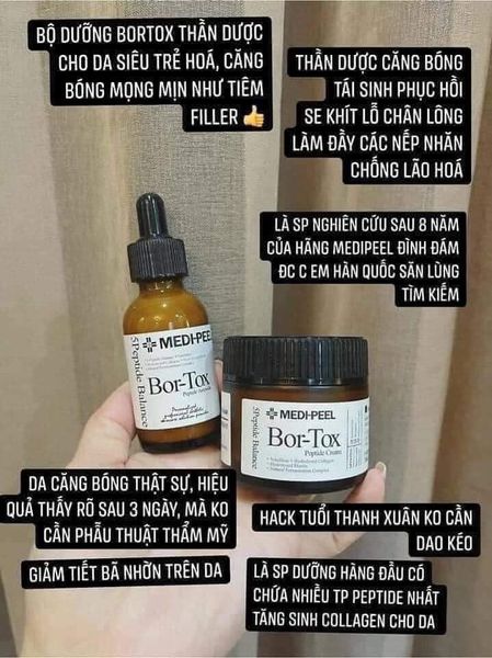 BỘ ĐÔI Kem dưỡng làm chậm Lão Hoá, căng bóng da Bor-Tox MEDI-PEEL Peptide Cream HÀN QUỐC