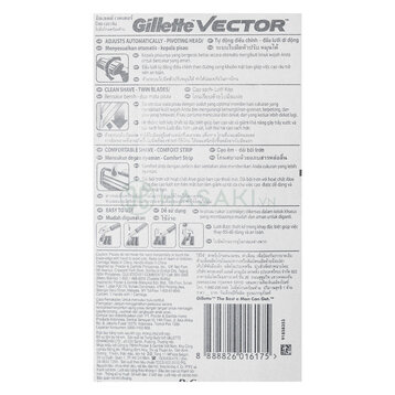 Dao Cạo Râu Gillette Vector Hai Lưỡi Kép (1 Cán + 1 Lưỡi) Vector Men's Razor