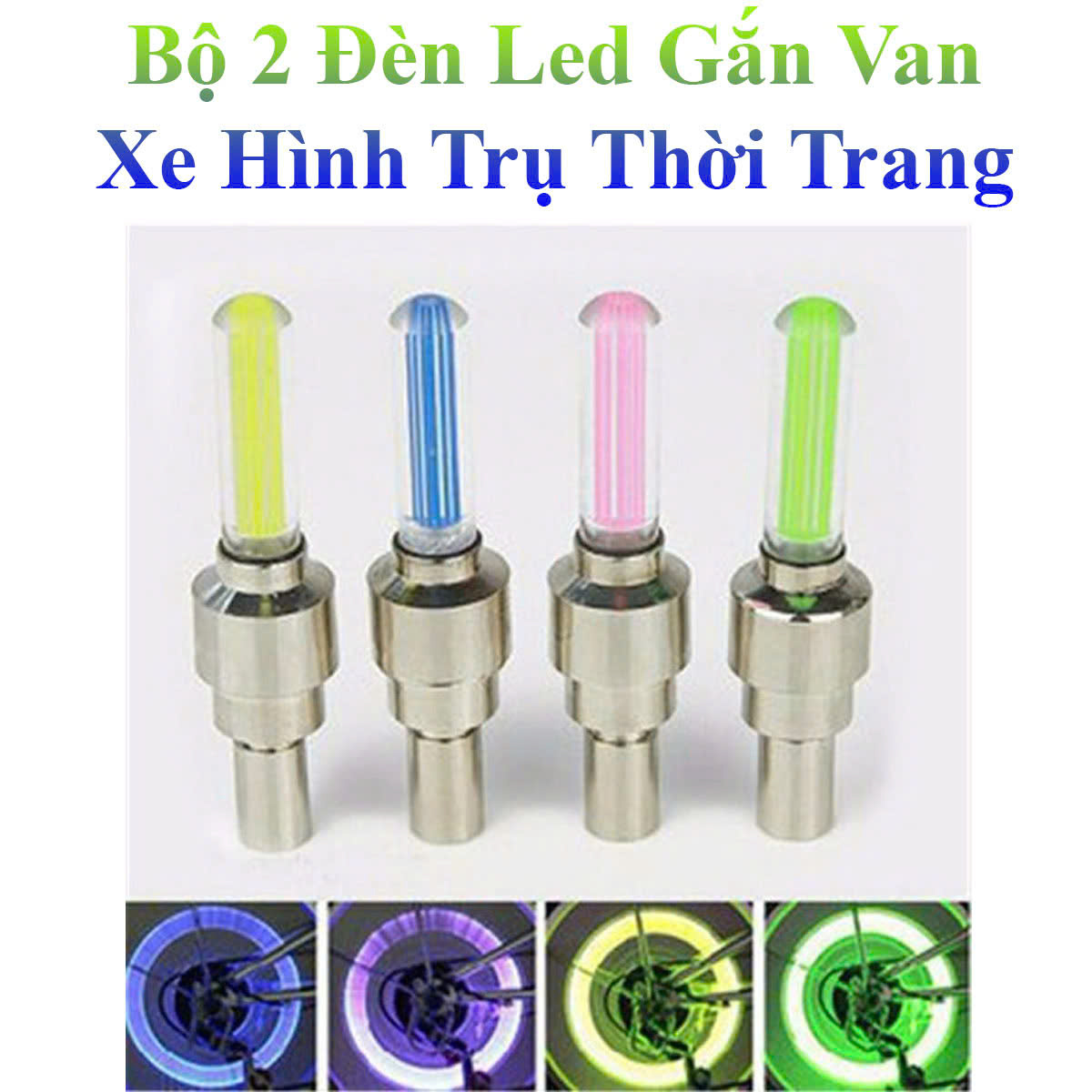 Combo 2 Đèn Led Gắn Van Xe Hình Trụ