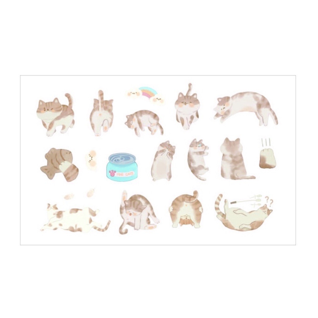 Bộ 45 hình dán sticker dễ thương trang trí sổ tay DIY