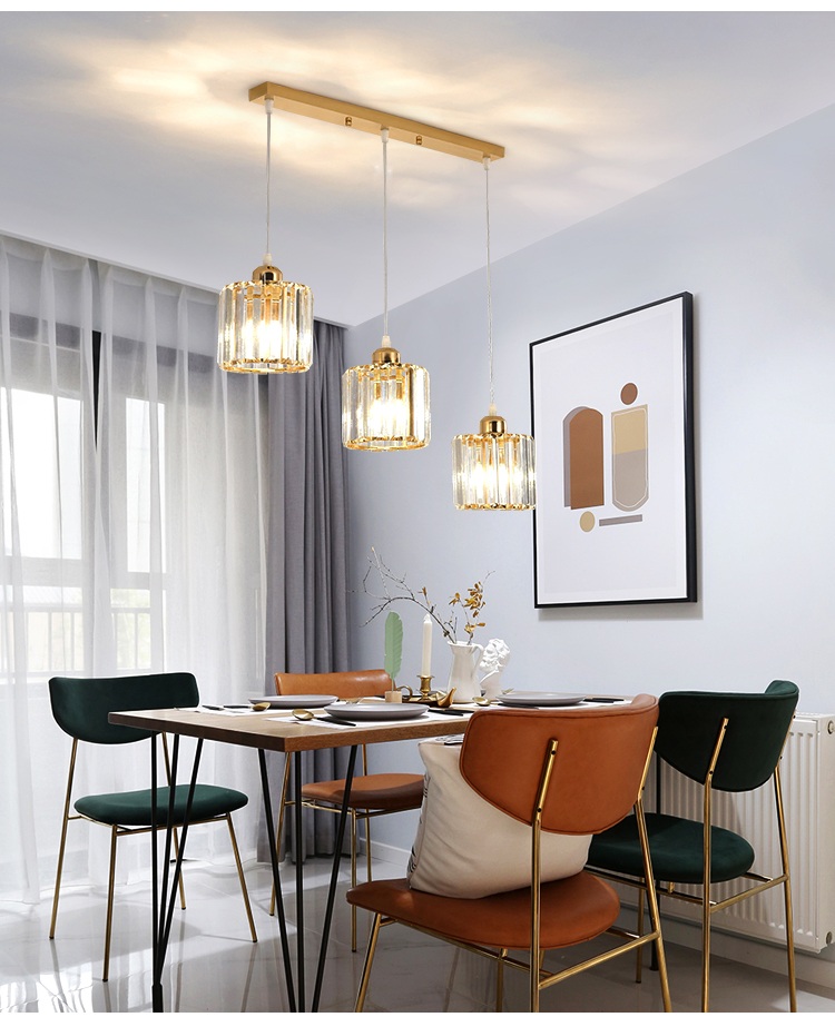 Đèn thả Reggie pha lê trang trí hiện đại - kèm bóng LED và đế ốp trần