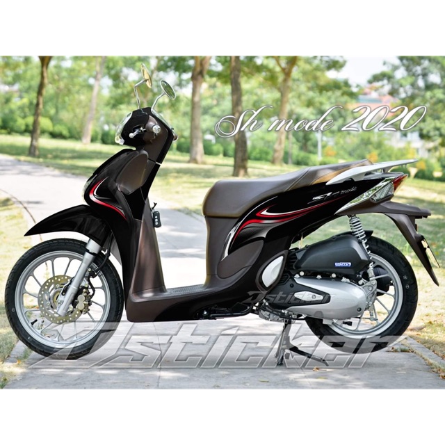 Tem Sh Mode 2020 - Chỉ Đỏ Rời Dán Xe Đen