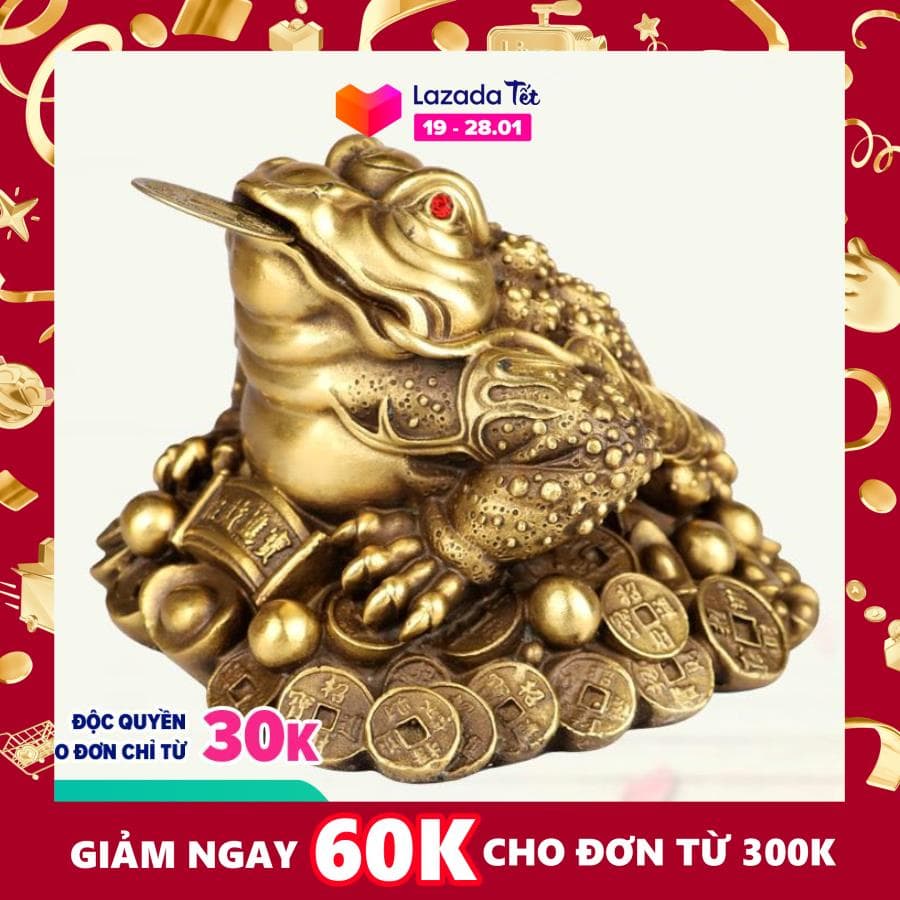 Tượng Thiềm thừ - Bằng đồng thau cao 10cm