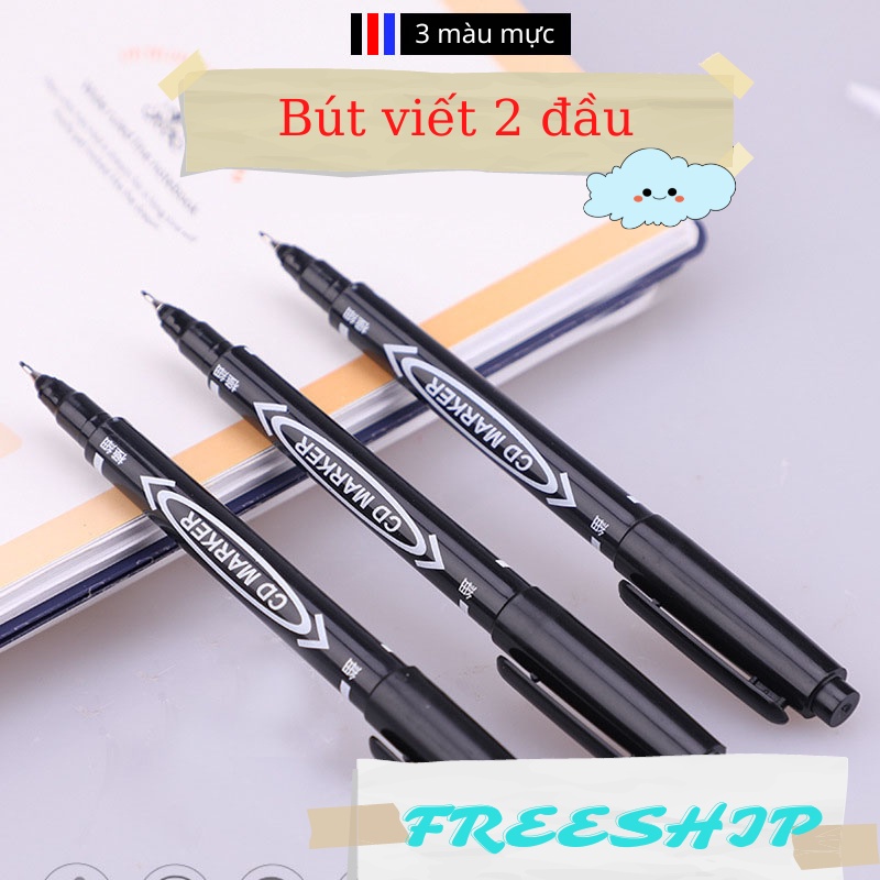Bút 2 Đầu 1 Đầu Lông Và 1 Đầu Kim Viết Đánh Dấu Trên Mọi Chất Liệu