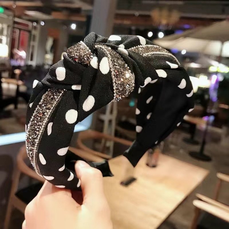 Bờm Cài Tóc Băng Đô Cài Tóc Thắt Rút chấm bi Hot Trend Hàn Quốc
