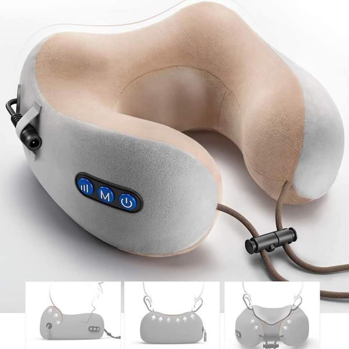 Gối massage cổ chữ U cao cấp, Gối mát xa đa năng, Máy mát xa cổ vai gáy hiệu quả kiêm gối ngủ tiện lợi, Thiết Bị Massage Sạc USB, Máy mát xa 3D đa năng hiện đại