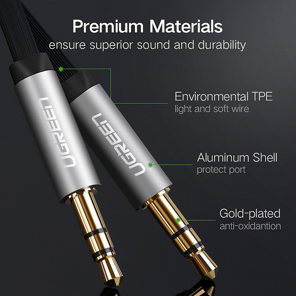 Cáp Audio 3.5mm Ugreen 10723 dài 05m màu đen  - HapuStore