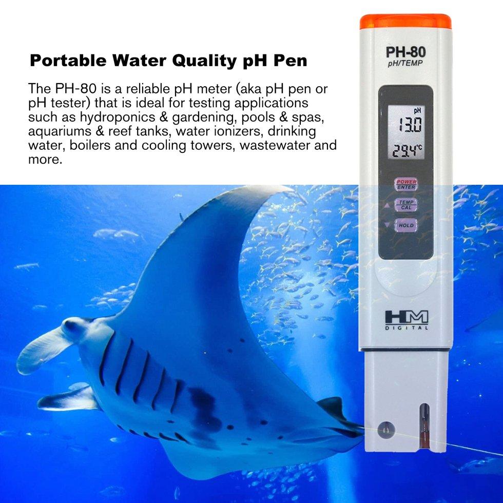 Máy đo PH nước PH 80 đo pH bể cá, ao nuôi thuỷ sản kèm dung dịch chuẩn PH