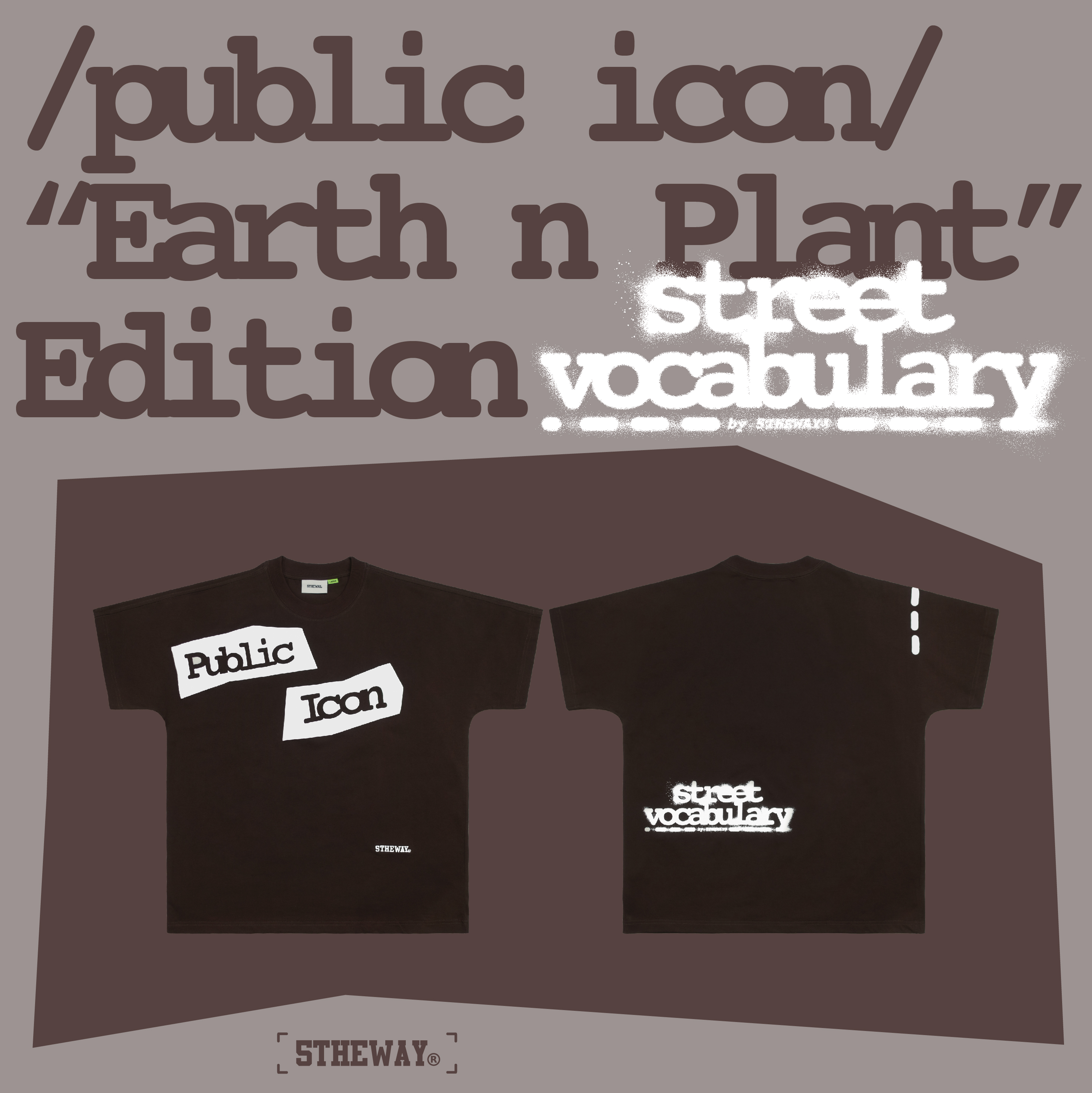 5THEWAY® /public icon/ EARTH EDITION SQUARE TEE in BROWN