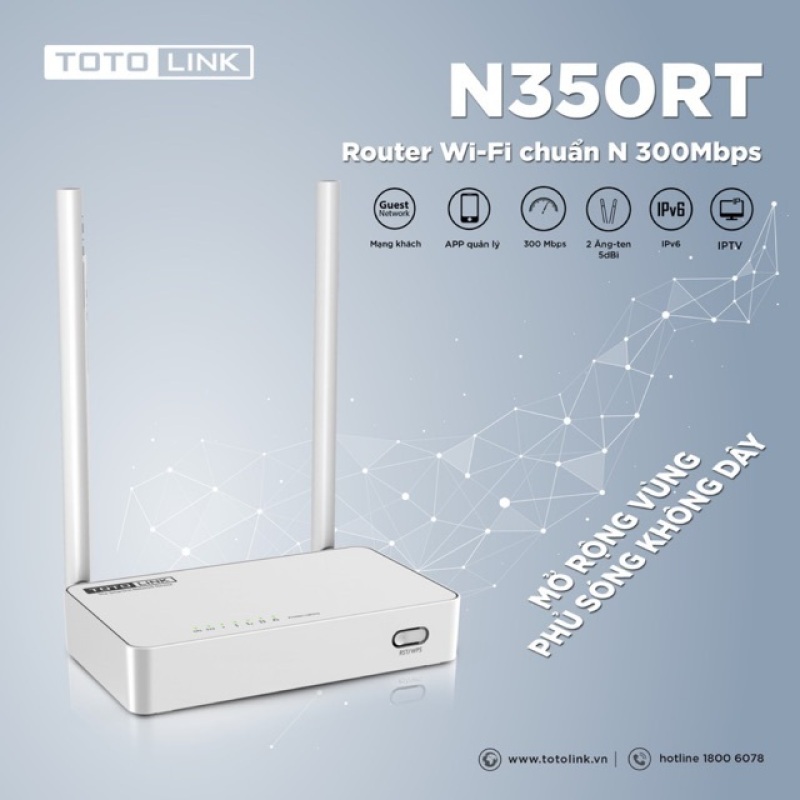 Bộ phát wifi Totolink N350RT chuẩn N300Mbps