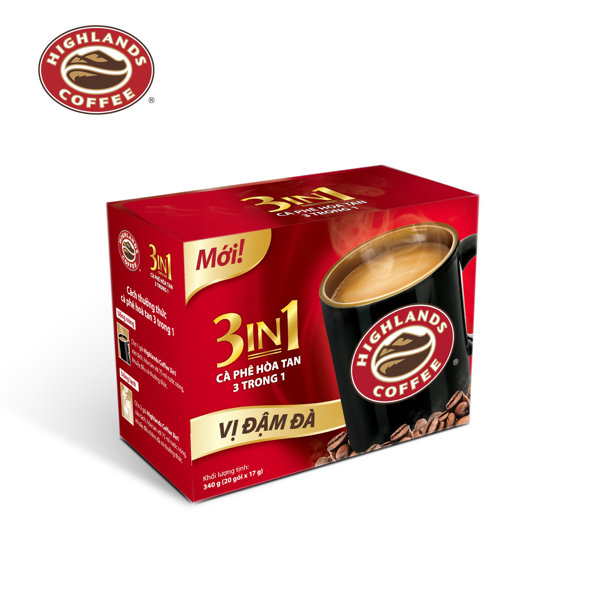 Cà phê hòa tan 3in1 Highlands Coffee 10gói - 17g