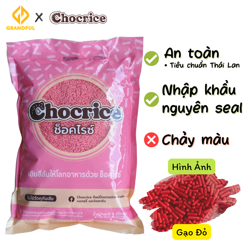 Cốm Màu CHOCRICE (Hình Gạo) 1kg Trang Trí Bánh Bakery