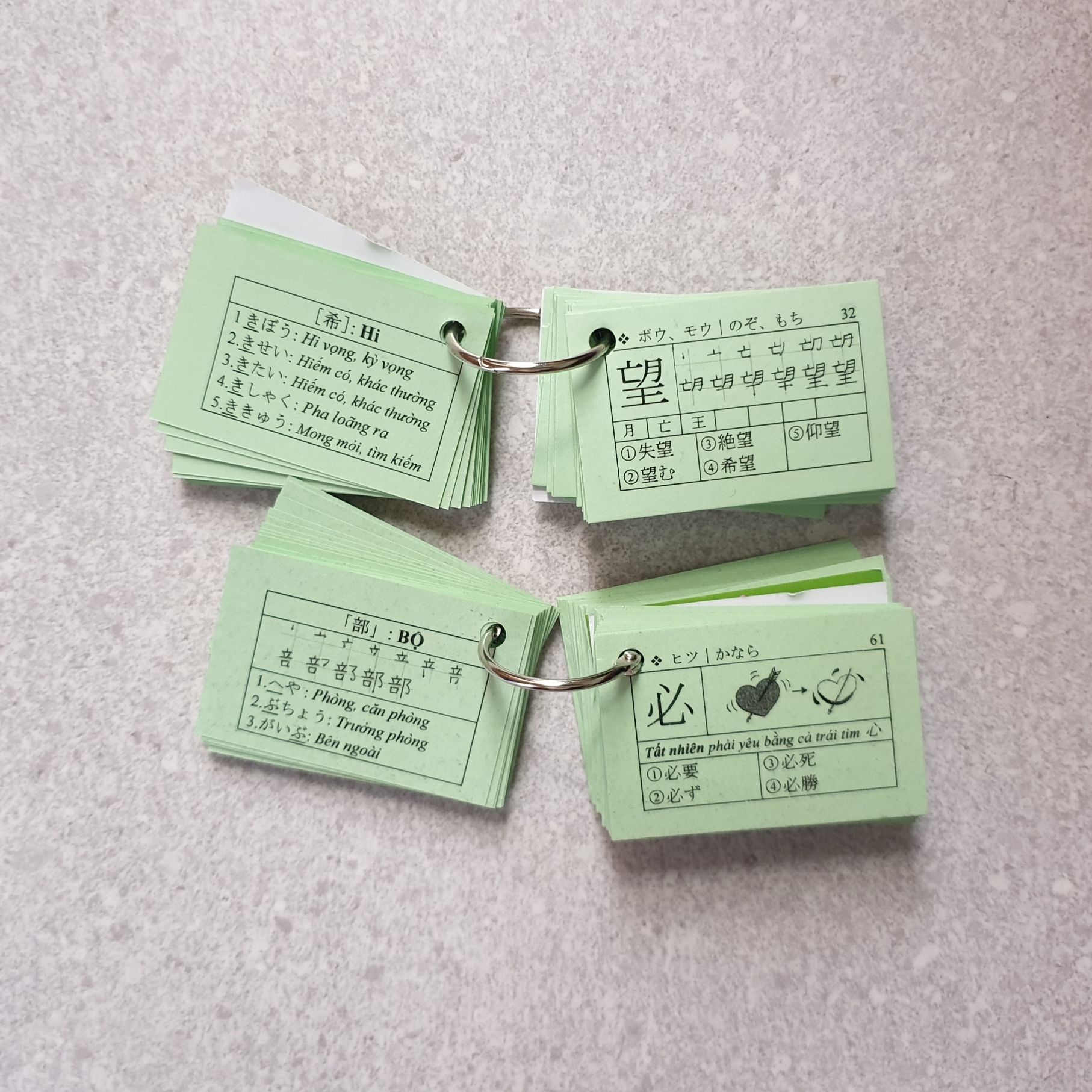 Flashcard N3 - Thẻ học Kanji (04 xấp)