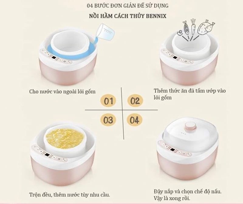 Nồi hầm cách thủy đa nằng Bennix BENNIX BN-200A 2L