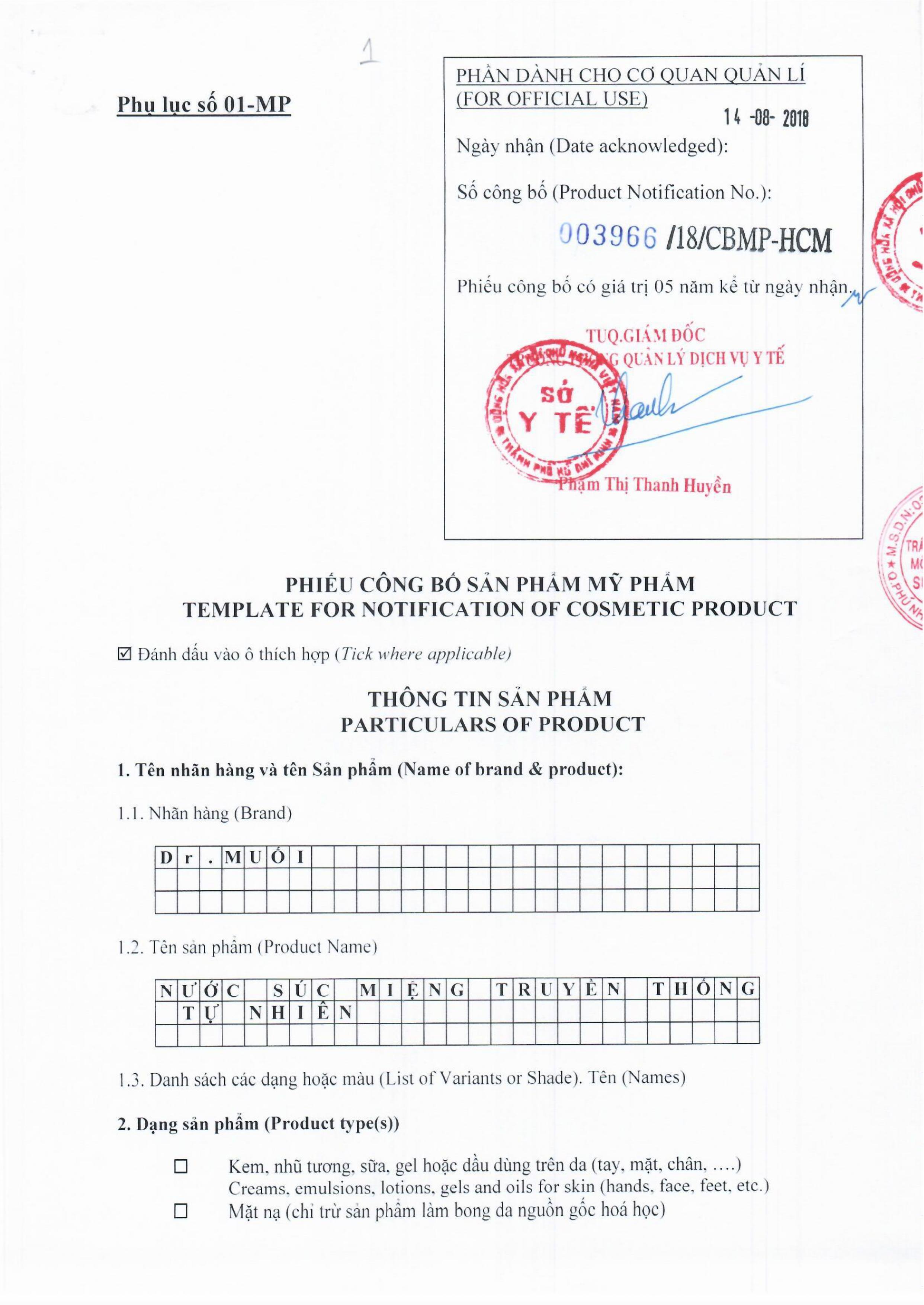 Nước súc miệng Dr.muối hương vỏ chanh