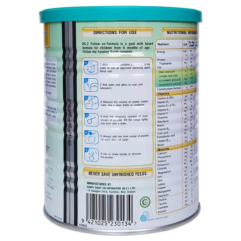 [Tặng Kèm DG Viên] Sữa Dê DG 2 400g, 800g cho trẻ 6_36 tháng (Date 2026)